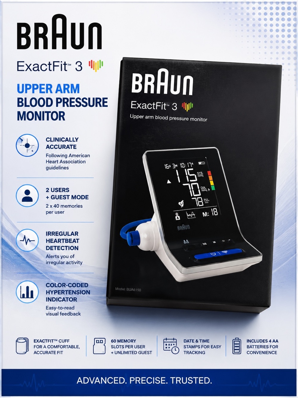 Braun ExactFit 3 Upper Arm Blood Pressure Monitor